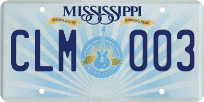 MS license plate CLM003
