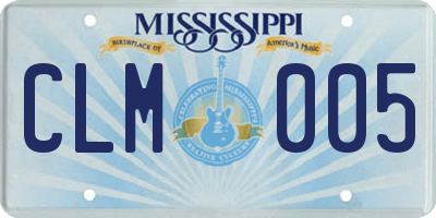 MS license plate CLM005