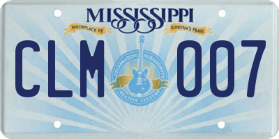 MS license plate CLM007