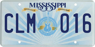 MS license plate CLM016