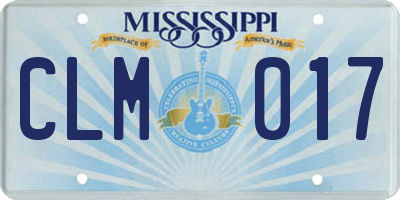 MS license plate CLM017