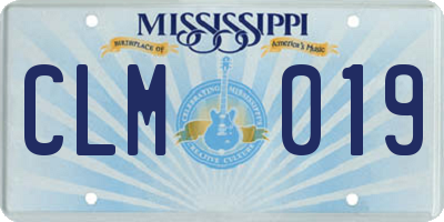 MS license plate CLM019
