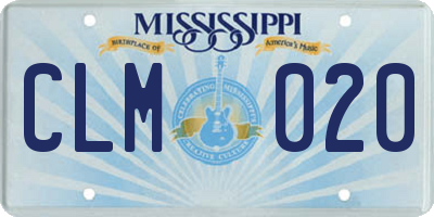 MS license plate CLM020