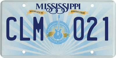 MS license plate CLM021