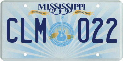 MS license plate CLM022