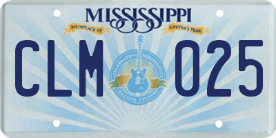 MS license plate CLM025