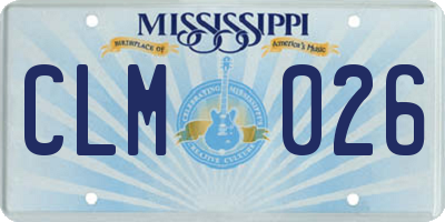 MS license plate CLM026