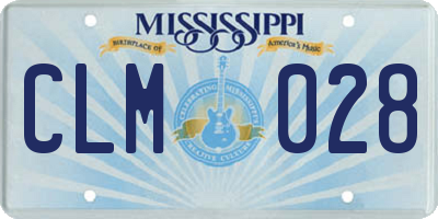 MS license plate CLM028