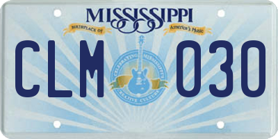 MS license plate CLM030