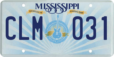 MS license plate CLM031
