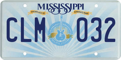 MS license plate CLM032