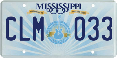 MS license plate CLM033