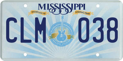 MS license plate CLM038