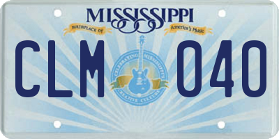 MS license plate CLM040