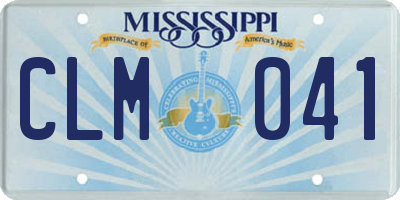 MS license plate CLM041