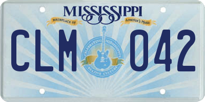 MS license plate CLM042