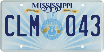 MS license plate CLM043