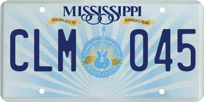 MS license plate CLM045