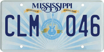 MS license plate CLM046