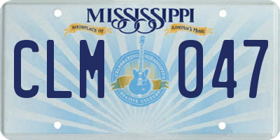 MS license plate CLM047