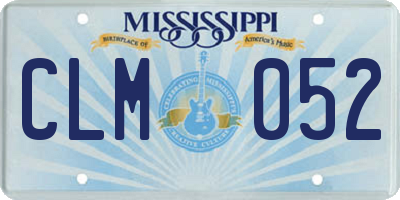 MS license plate CLM052