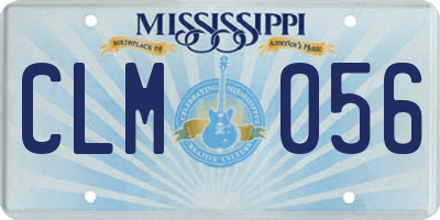MS license plate CLM056