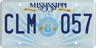 MS license plate CLM057