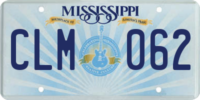 MS license plate CLM062