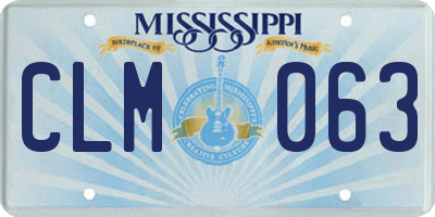 MS license plate CLM063