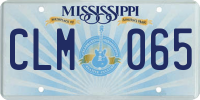 MS license plate CLM065