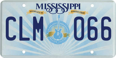 MS license plate CLM066