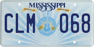 MS license plate CLM068