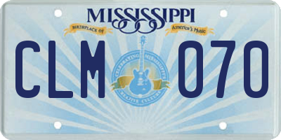 MS license plate CLM070