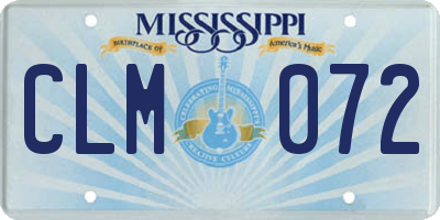 MS license plate CLM072