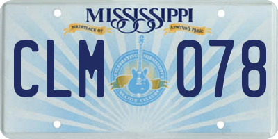 MS license plate CLM078