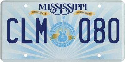 MS license plate CLM080