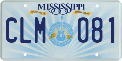 MS license plate CLM081