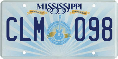 MS license plate CLM098