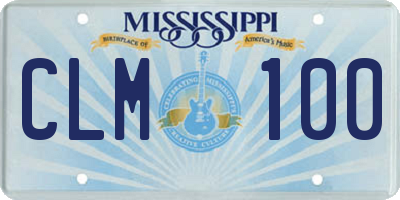 MS license plate CLM100