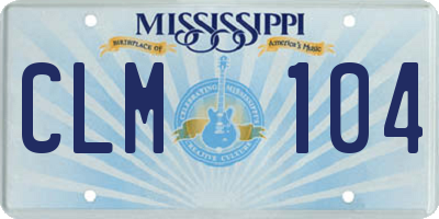MS license plate CLM104