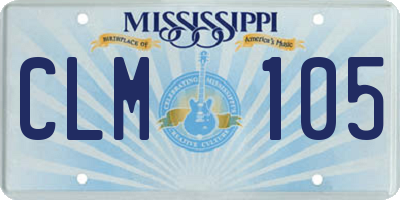 MS license plate CLM105