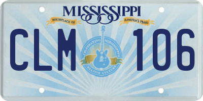 MS license plate CLM106