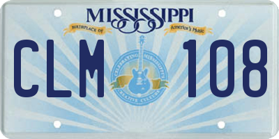 MS license plate CLM108