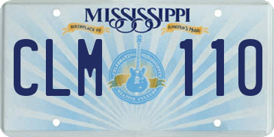 MS license plate CLM110