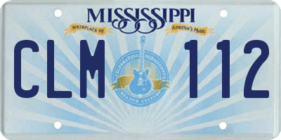 MS license plate CLM112