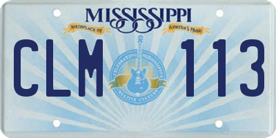MS license plate CLM113