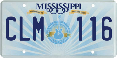 MS license plate CLM116