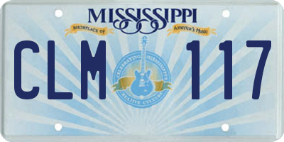 MS license plate CLM117