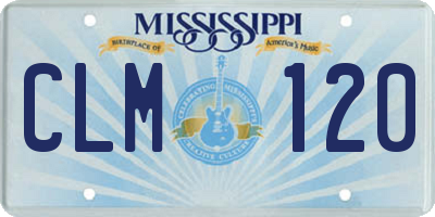 MS license plate CLM120