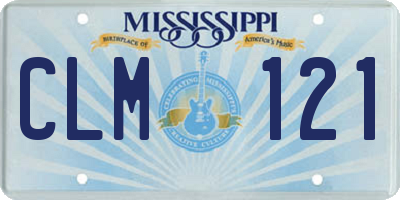 MS license plate CLM121